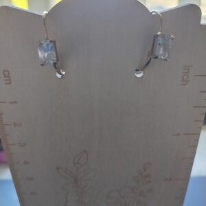 14k Yellow Gold Emerald Cut CZ Leverback Earrings bought at Neman Marcus